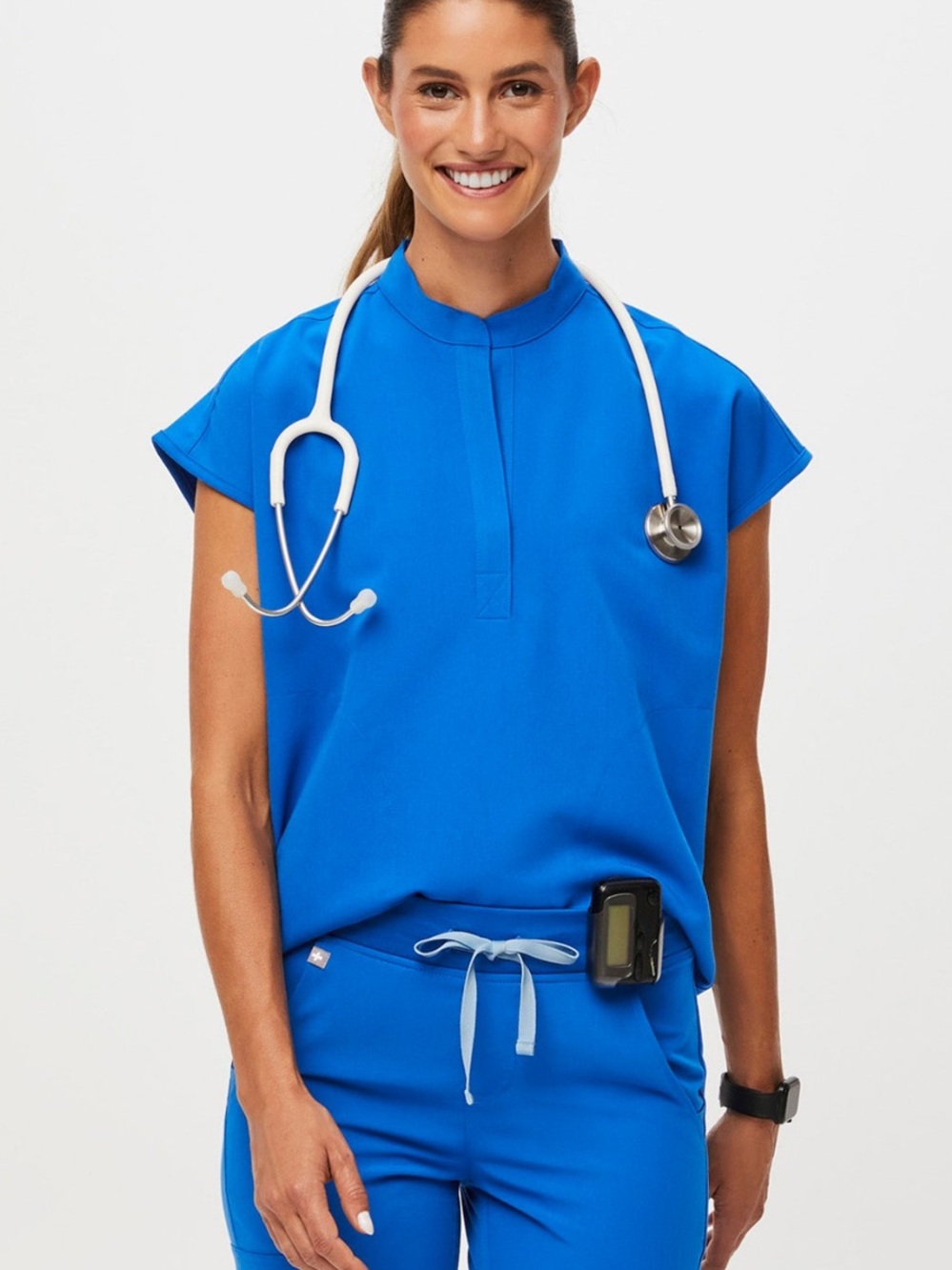 FIGS Royal Blue Rafaela Scrub Top XS
